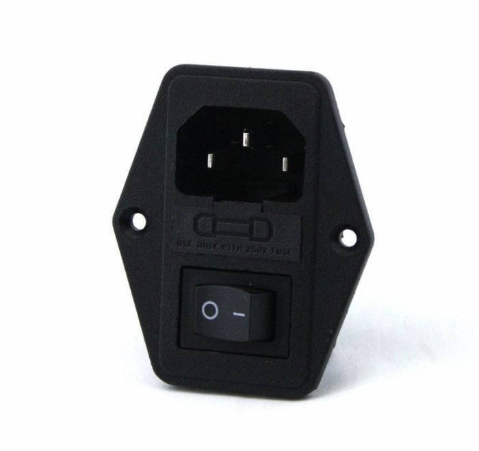 IC214 POWER SOKET ERKEK ANAHTARLI+FUSELİ KULAKLI