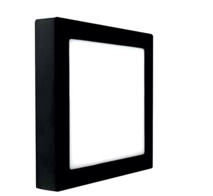 18 W Kare Siyah Kasa LED Panel – Sıva Üstü / Square Surface Mount 220–240 V