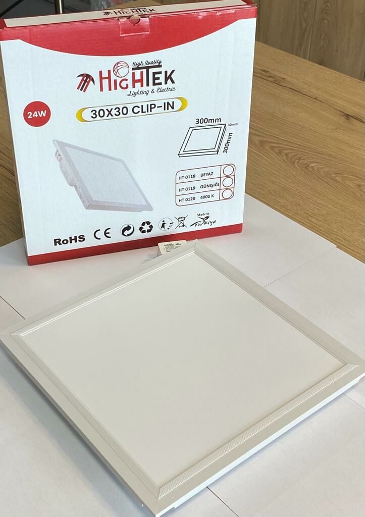 30×30 cm 24 W Clip‑in Backlight Kasa LED Panel – İnce, Estetik & Enerji Tasarruflu