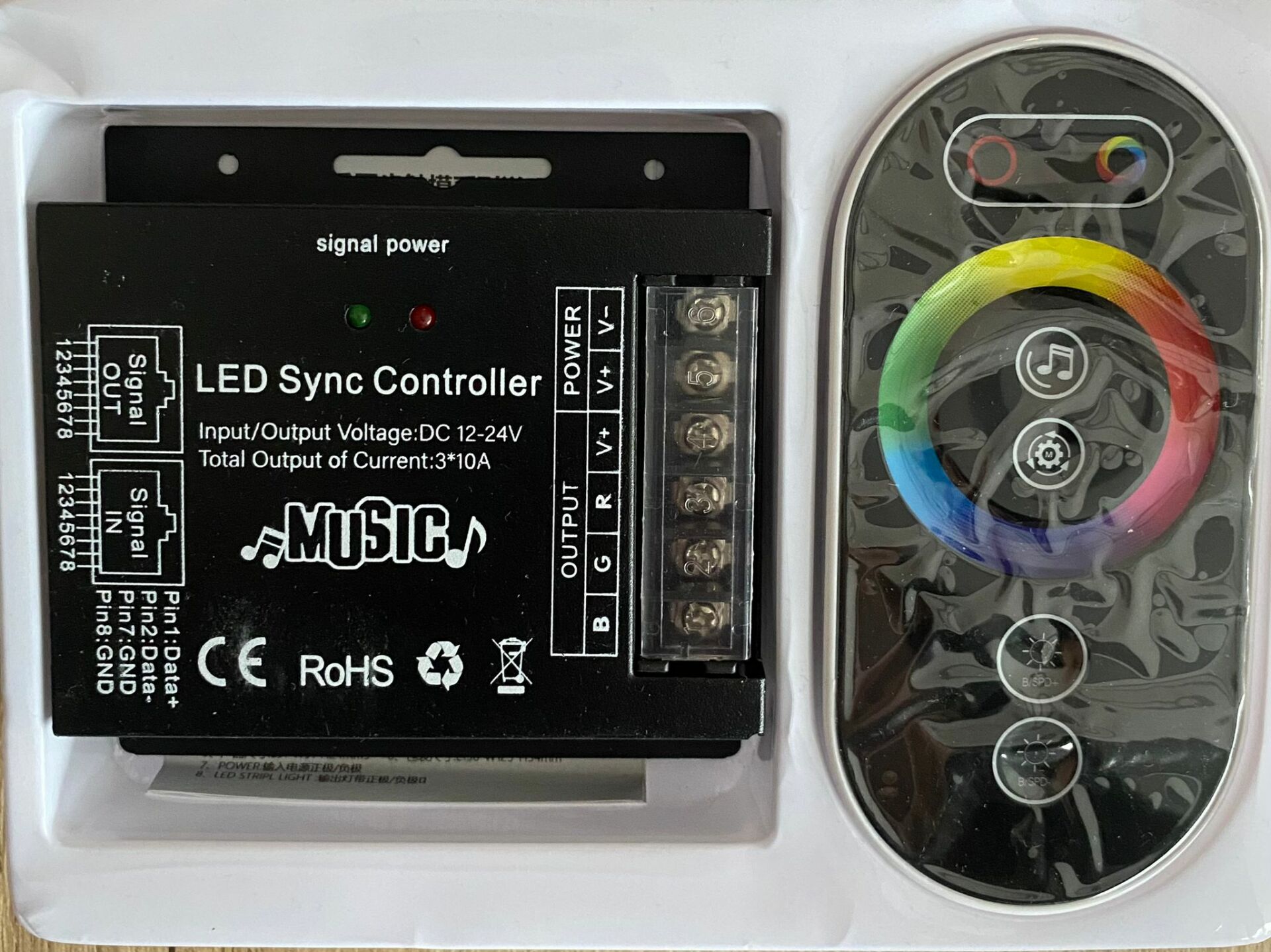 RGB 36 A Touch Kumanda – 12–24 V, 864 W Kapasiteli Müziğe Duyarlı LED Kontrol Cihazı
