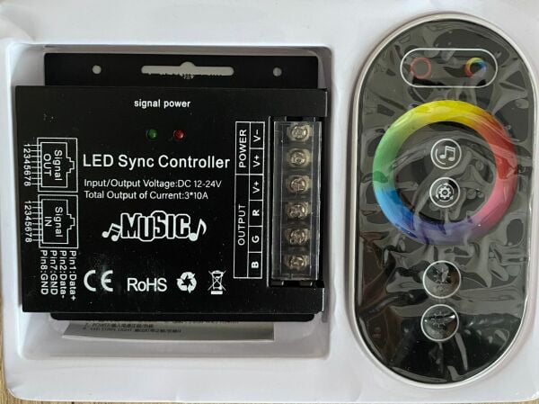 RGB 36 A Touch Kumanda – 12–24 V, 864 W Kapasiteli Müziğe Duyarlı LED Kontrol Cihazı