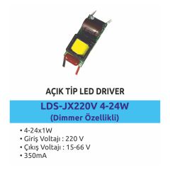 4-24X1W 220V DİMLENEBİLİR AÇIK TİP LED DRİVER IP 20