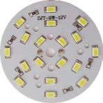 5630 SMD LED 9W YUVARLAK 12V METAL PCB