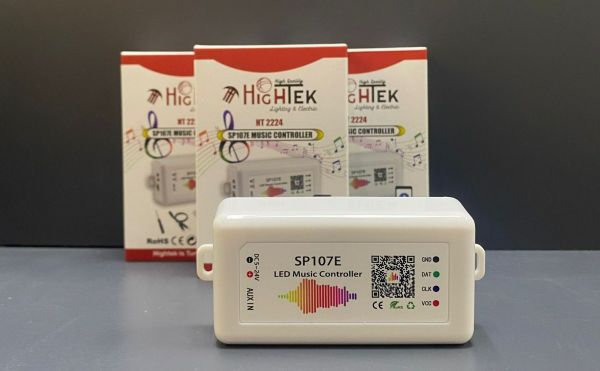 SP107E Bluetooth Müzik + Pixel LED Kontrol Cihazı – 5–24 V, 960 Piksele Kadar