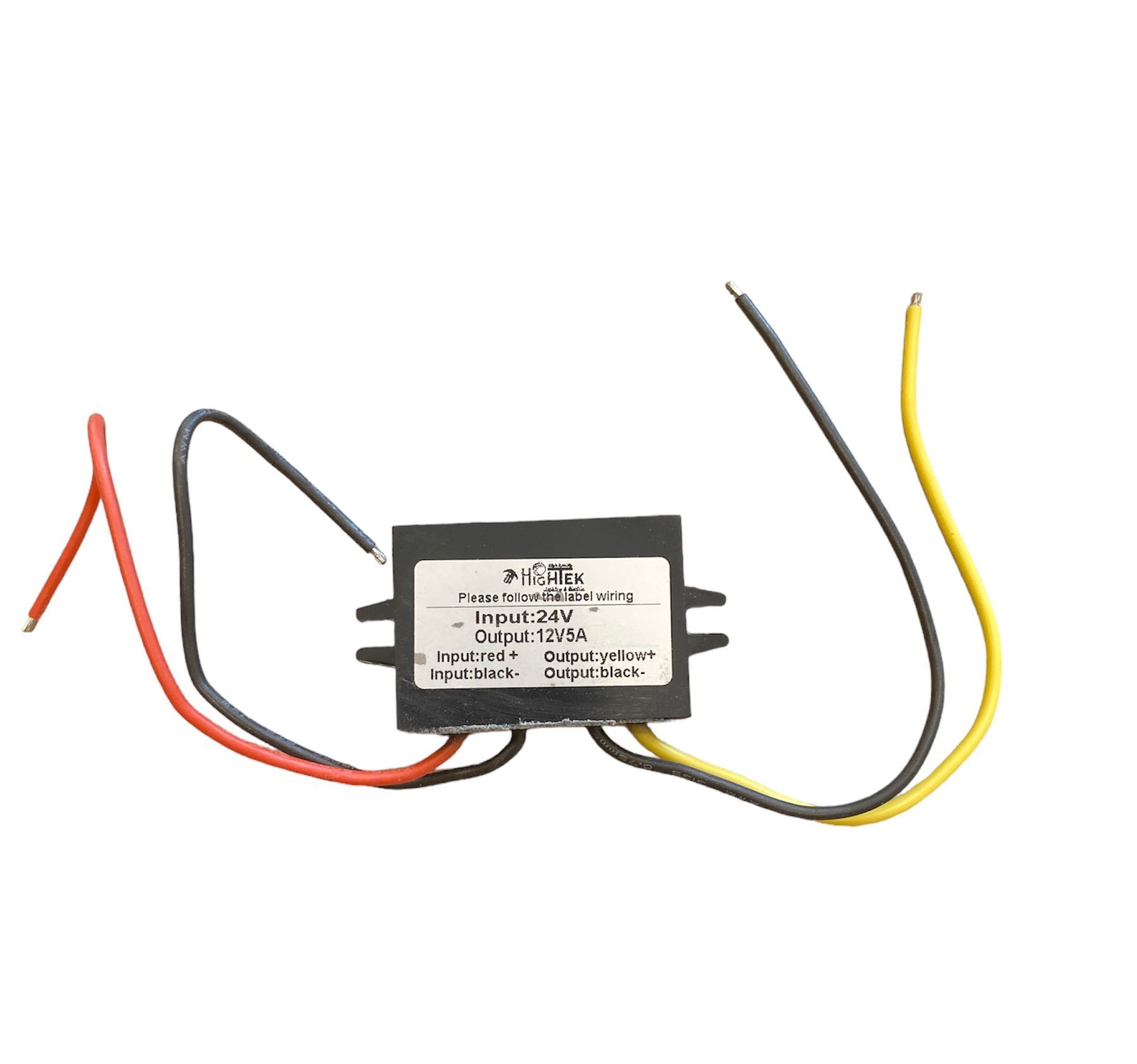 24 V→12 V 5 A Plastik Kasa DC-DC Convertör – 60 W, Kompakt, IP68 / Islak Ortam Uyumlu