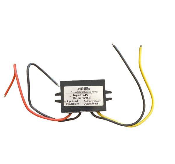 24 V→12 V 5 A Plastik Kasa DC-DC Convertör – 60 W, Kompakt, IP68 / Islak Ortam Uyumlu