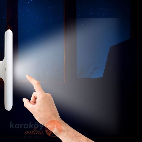 Hightek Şarjlı Kablosuz LED Aplik – Micro‑USB, 3 Renk Dim LED, Mıknatıslı Portatif Lamba