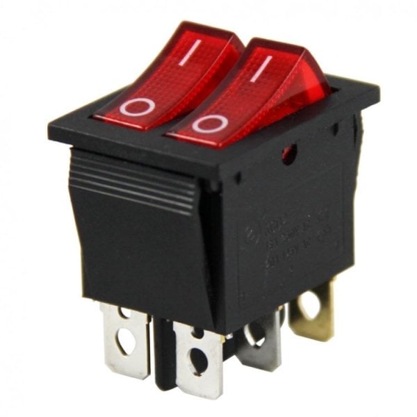 IC101 İKİLİ IŞIKLI ANAHTAR ON-OFF 6P