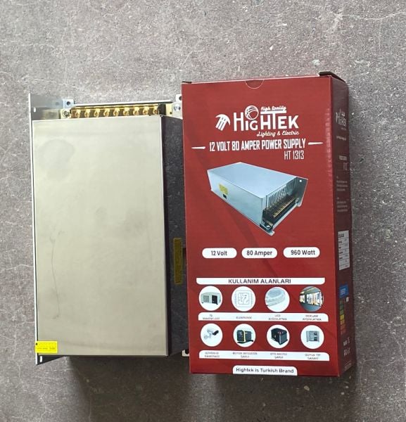 12 V 80 A 960 W Metal Kasa Trafo – Fanlı, Ayarlanabilir Güç Kaynağı, Endüstriyel